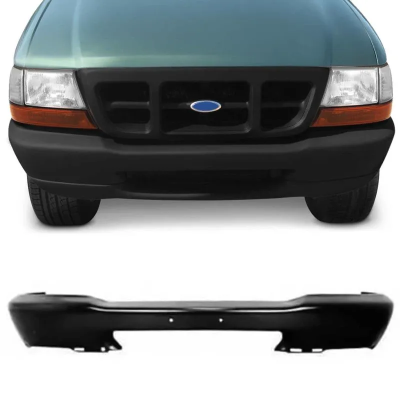 Parachoque Dianteiro Ford Ranger 98 99 2000 2001 2002 2003 2004 Preto sem Furo