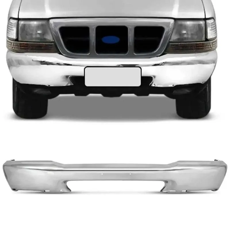 Parachoque Dianteiro Ford Ranger 98 99 2000 2001 2002 2003 2004 Cromado com Furo