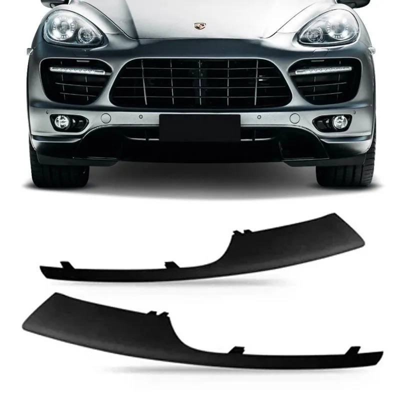 Moldura Grade Parachoque Dianteiro Inferior Porsche Cayenne GTS 2011 2012 2013 2014 Preto - Lado Direito Passageiro