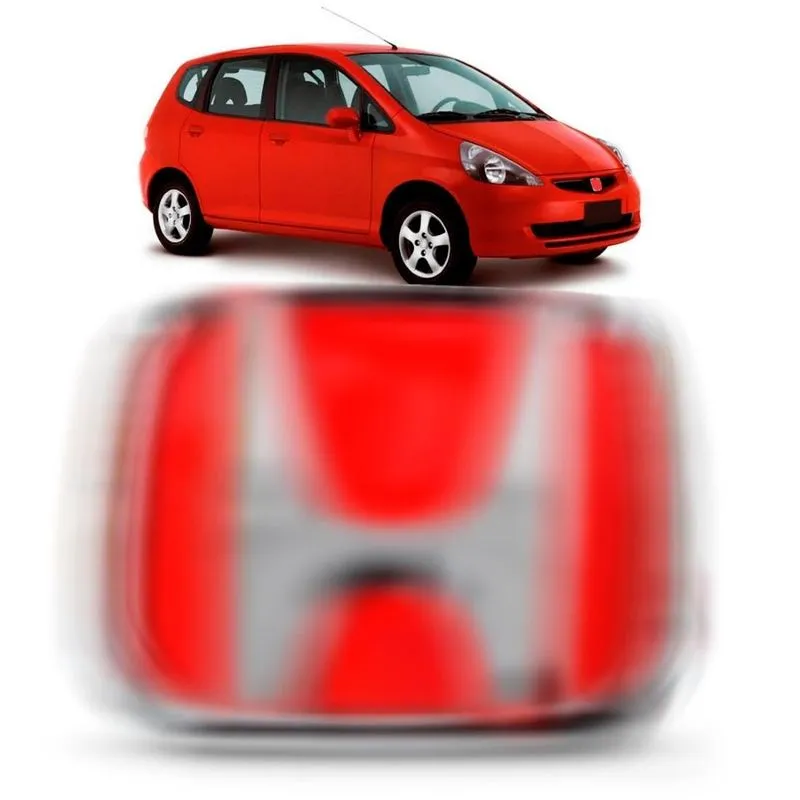 Emblema Grade Radiador Fit/civic 2004 A 2006 Vermelho
