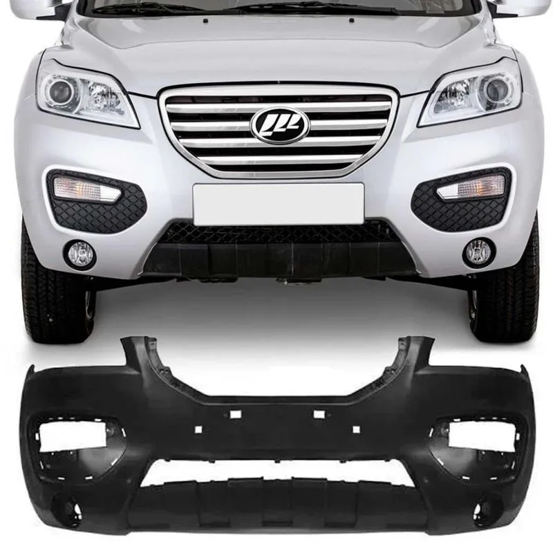 Parachoque Dianteiro Lifan X60 2013 2014 2015 2016 Preto com Furo para Milha