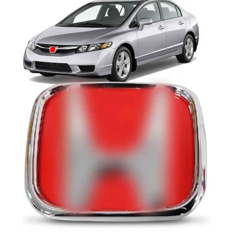 Emblema Grade Radiador Civic 07 A 11 Fit 09 A 14 Vermelho