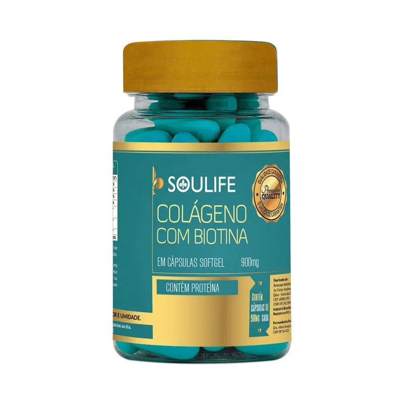 Colágeno com Biotina 900mg - 30 Cáps - Soulife