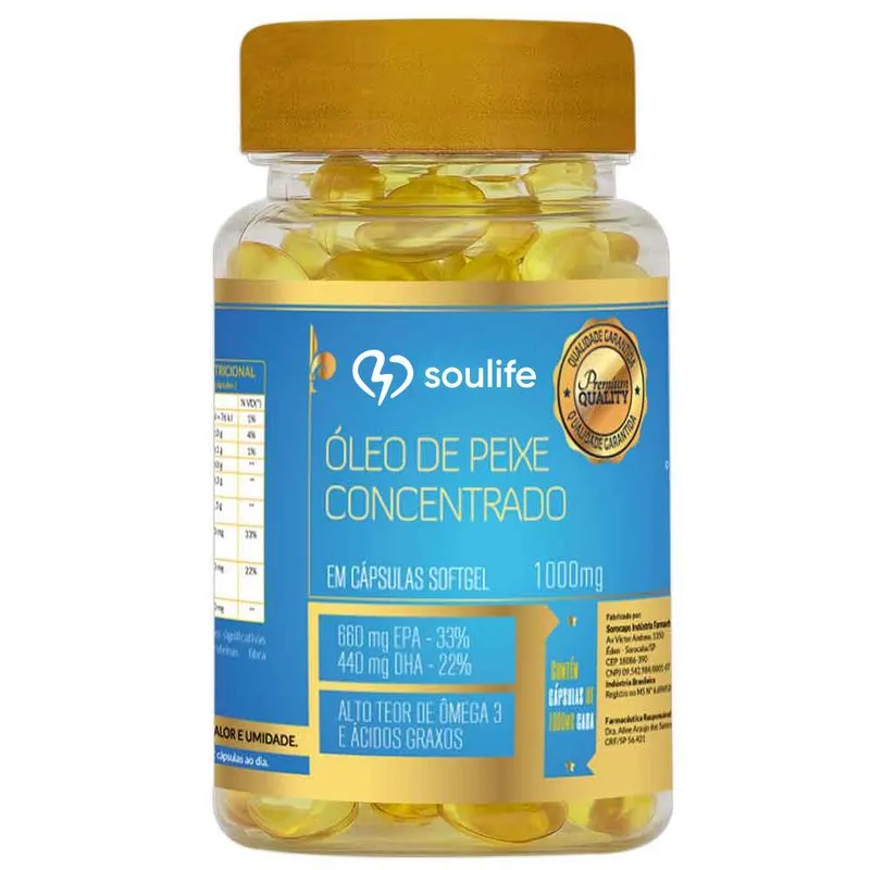 Óleo de Peixe Concentrado 1000mg - Soulife