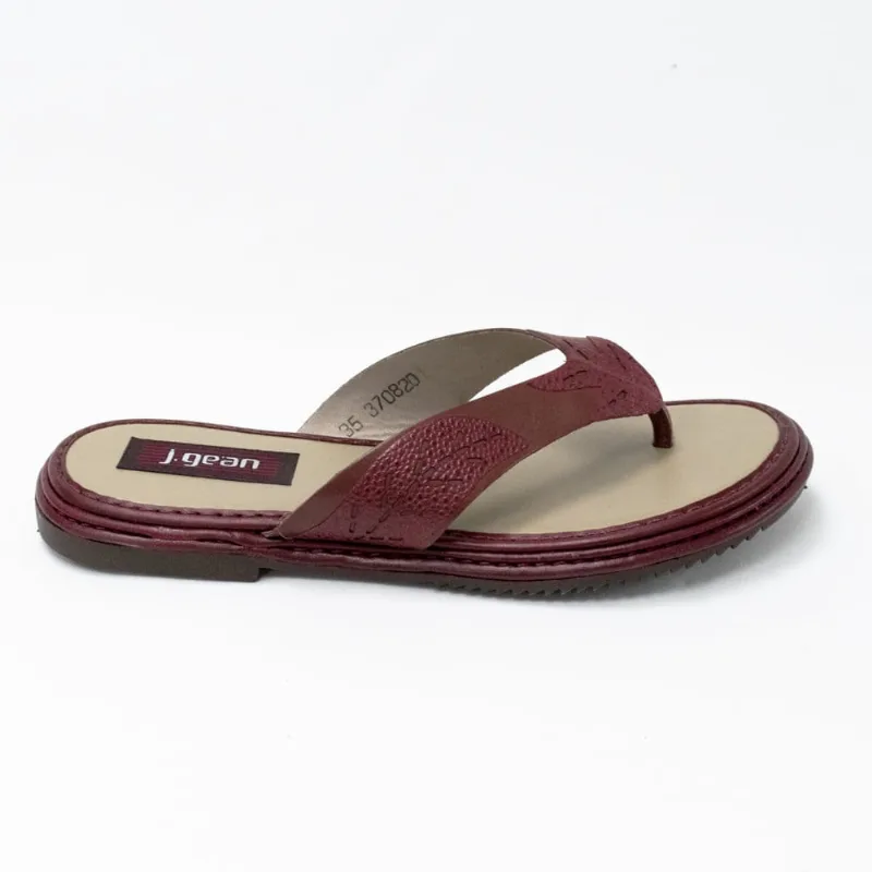 Chinelo JGean DT0001 Couro Legítimo Numeração Especial