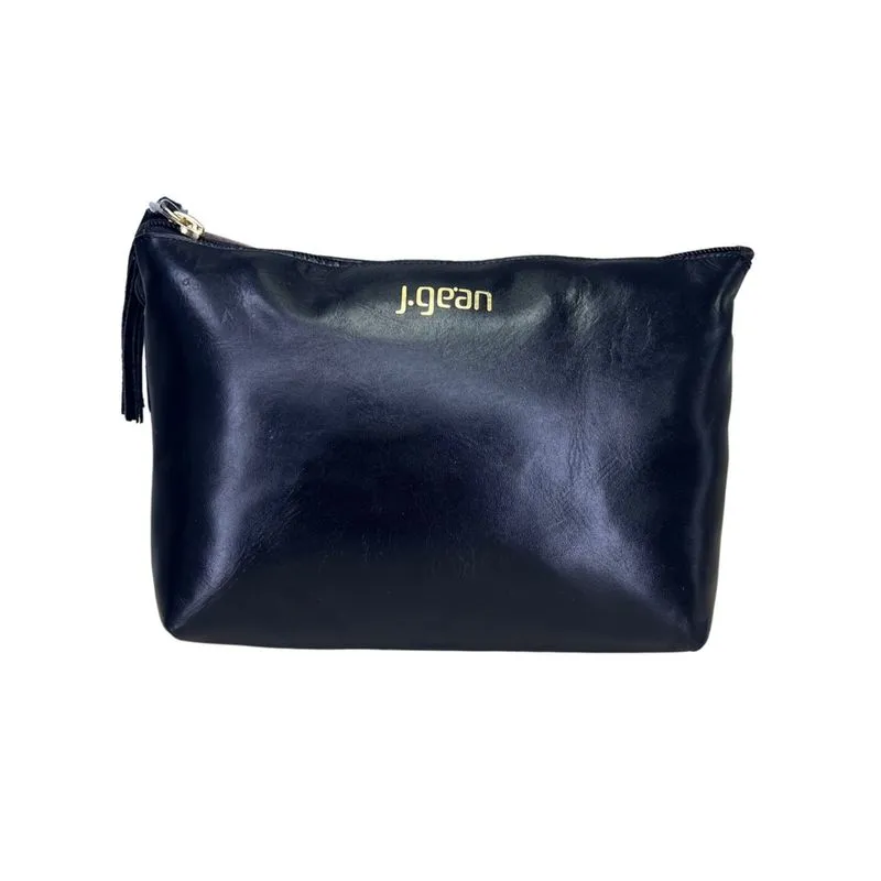 Bolsa JGean NC0044 com alça transversal Couro Liso Preto