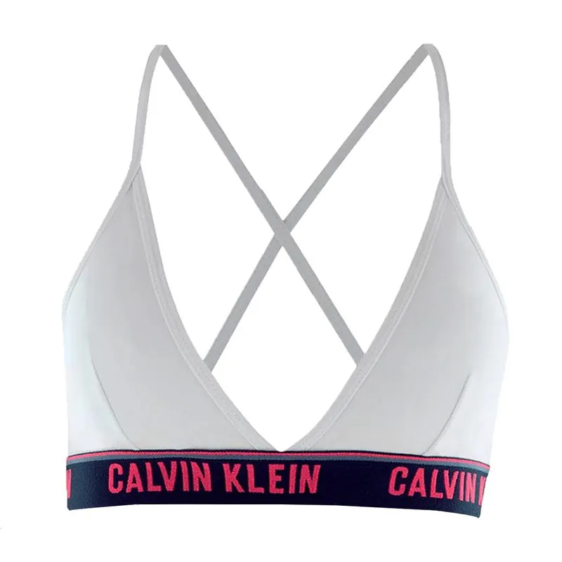 Top Triângulo com Elástico Bordado com Logo Calvin Klein