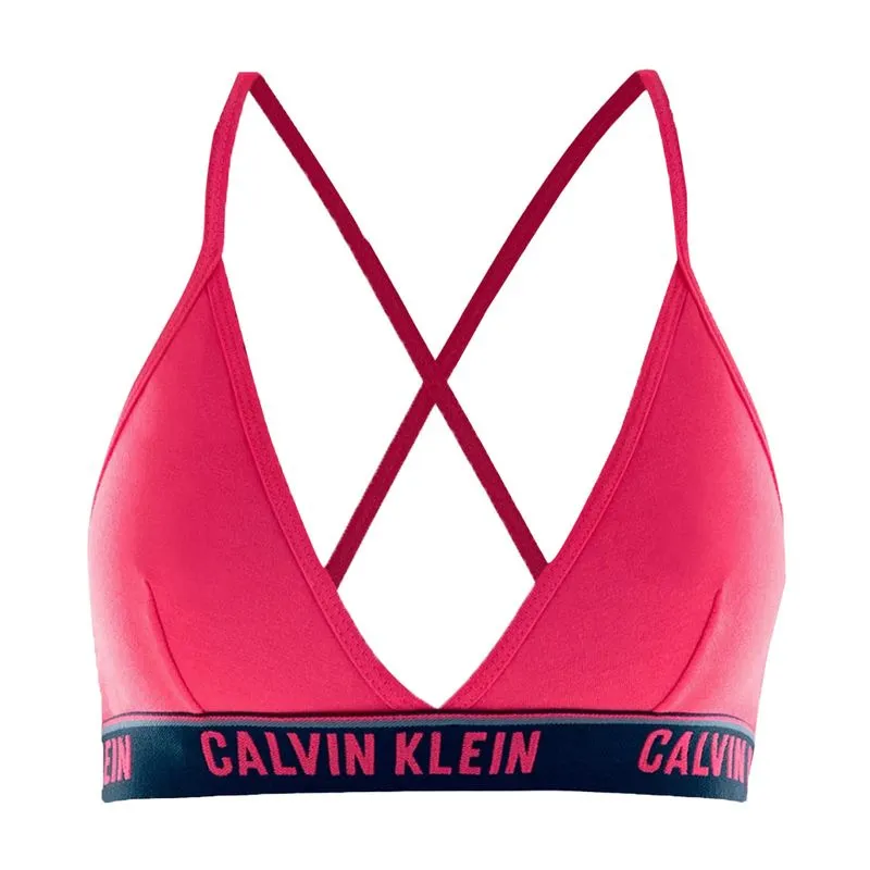 Top Triângulo com Elástico Bordado com Logo Calvin Klein