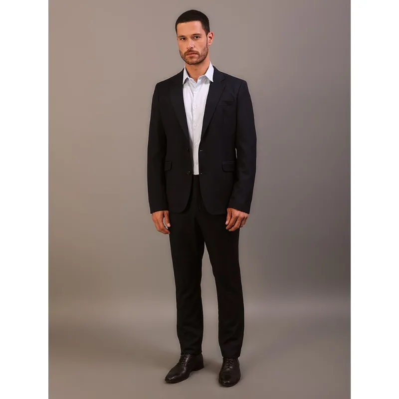 Costume Masculino Essentials Slim Abotoamento Simples Calvin Klein - Azul Marinho Costume Masculino Essentials Slim Abotoamento Simples Calvin Klein Azul Marinho 52
