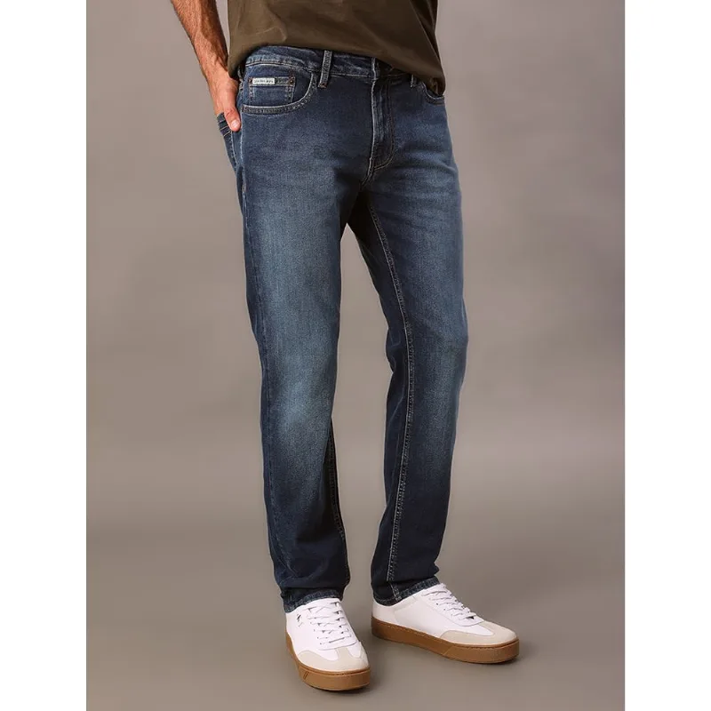 Calça Jeans Masculina Amaciada Skinny Cintura Baixa Calvin Klein Jeans - Azul Médio Calça Jeans Masculina Amaciada Skinny Cintura Baixa Calvin Klein Jeans Azul Médio 46