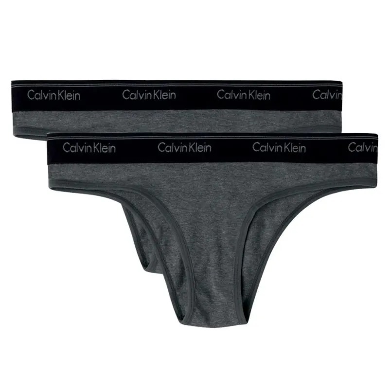 Kit 2 Tangas Cotton com Elástico Bordado Logo Calvin Klein