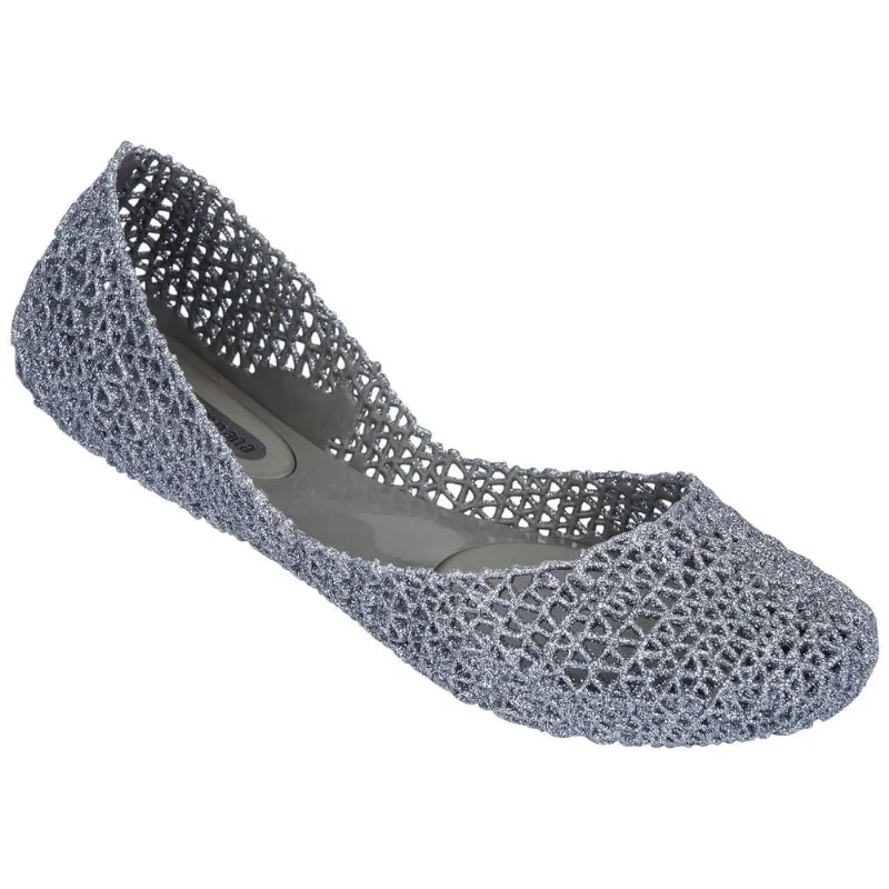 Ballerina Para Mujer Melissa Campana Papel VII Sp Ad Grey Glitter Talla 38