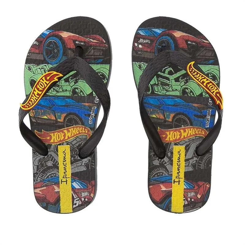 Chinelo Infantil Hot Wheels Preto