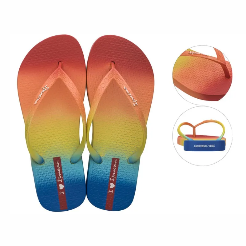 Sandália Ipanema Califórnia Vibes Bege Rosa e Amarelo 33/34