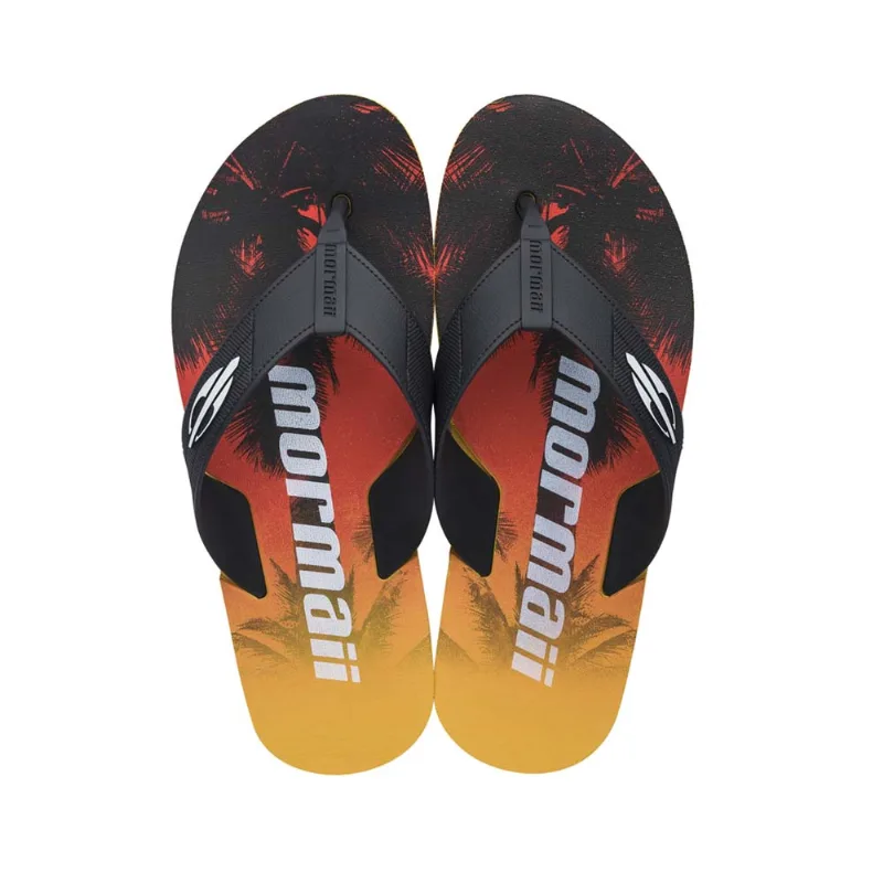 Chinelo mormaii quiver iii dedo adulto Preto-preto-amarelo 43-44