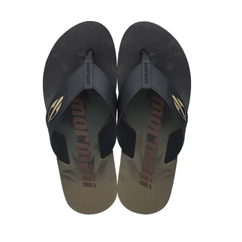 Chinelo mormaii quiver iii dedo adulto Verde-preto 39-40