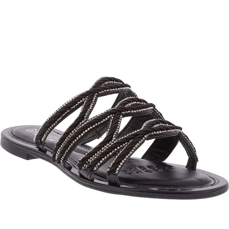 Rasteira Gabriela Com Hotfix Preto