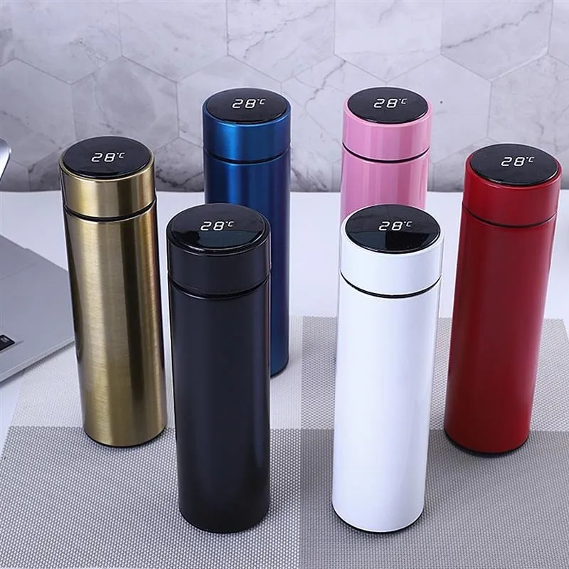Copo Térmico Inteligente em Aço Inox com Display Digital de Temperatura - 500ml