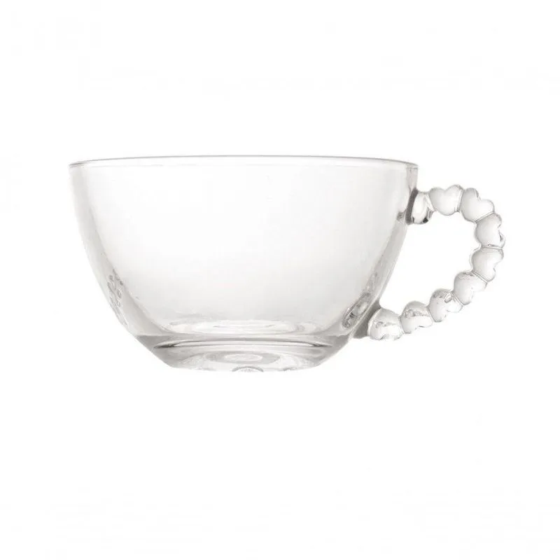 Kit 6 Xícaras Para Café De Cristal Coração 80 Ml - Lyor