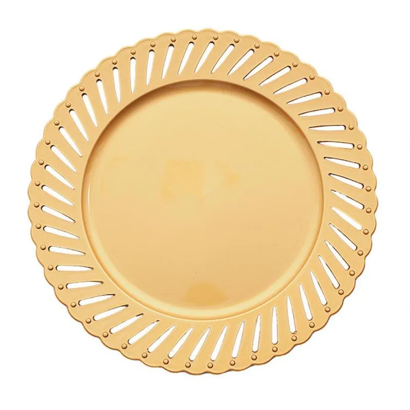 Sousplat Leakead Dourado 33 Cm - Mimo Style