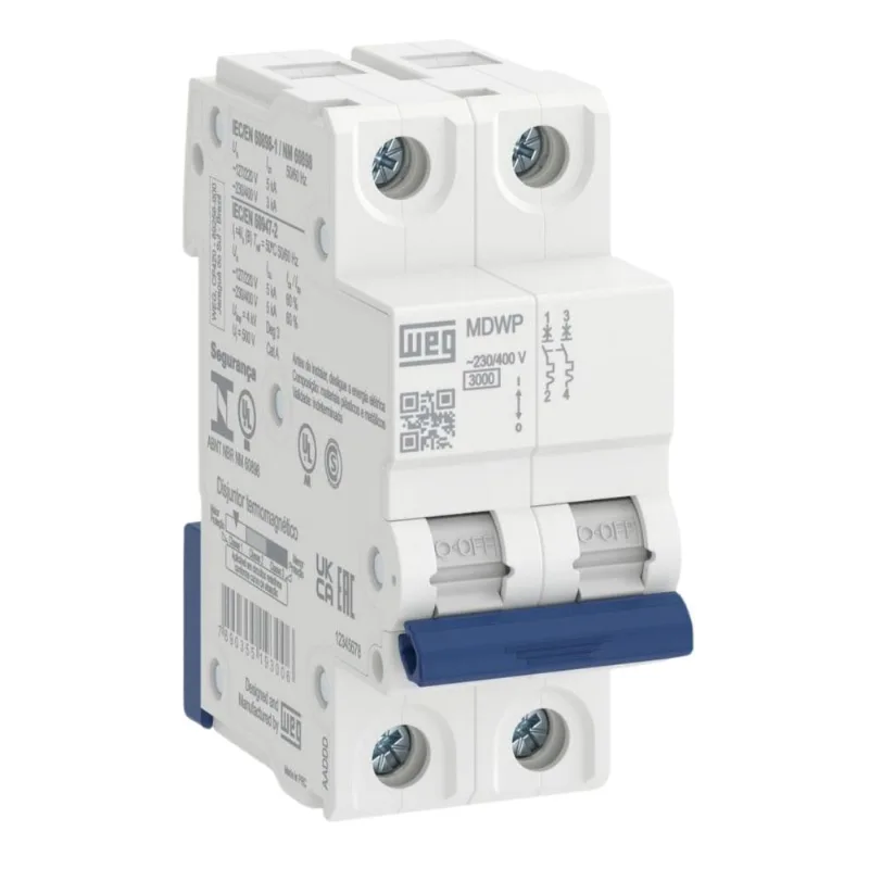 Disjuntor 2P 2A Curva C 3KA 230V MDWP-C2-2 15265696 Weg - WEG