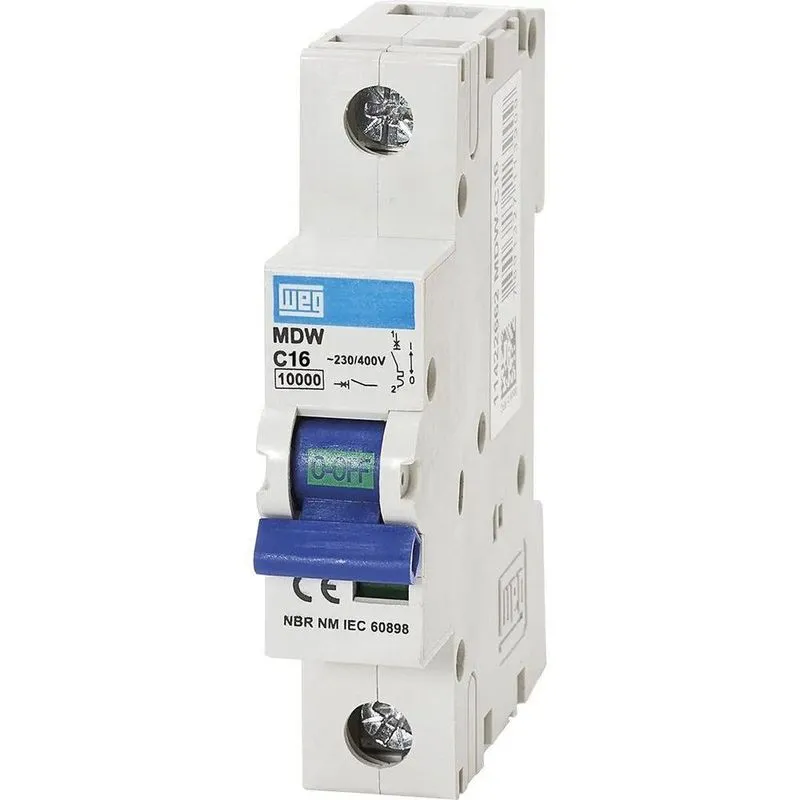 Disjuntor Unipolar Weg Din Curva B 10a 3ka Com Proteção Contra Sobrecarga Bivolt Weg