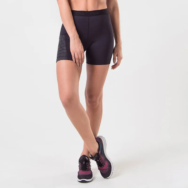 Shorts Compress Fit Stripes Feminino Preto G