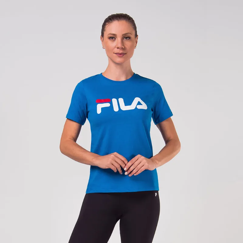 Camiseta Basic Letter Feminina Azul French G