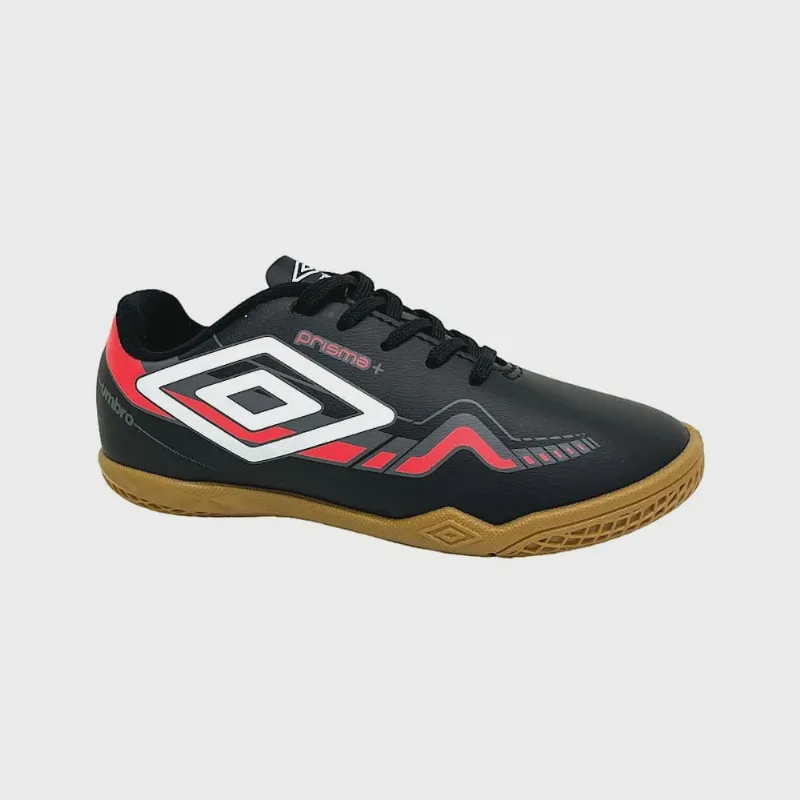 Chuteira Infantil Futsal Meninos Umbro Prisma Jr Preto/Coral