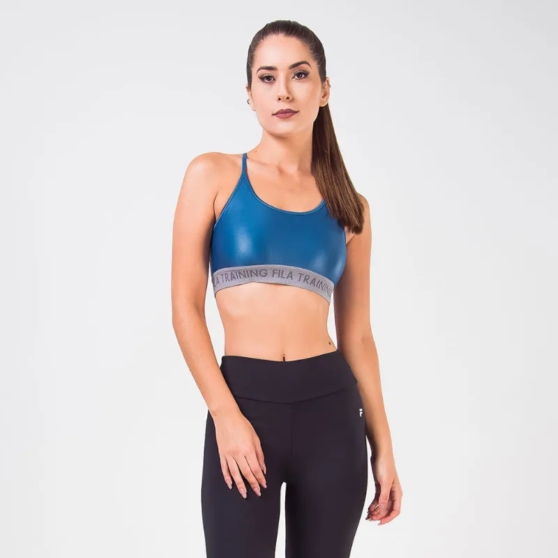 Top Train Elastic Feminino Medium Shine Azul M