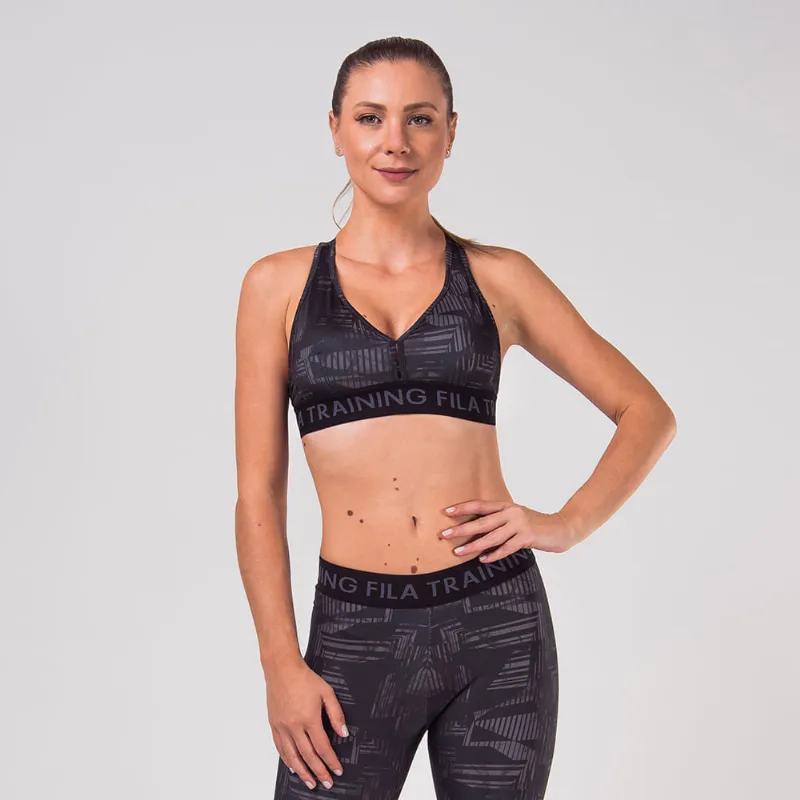 Top Journey Feminino Melange Top Journey Feminino Preto Stamped" GG