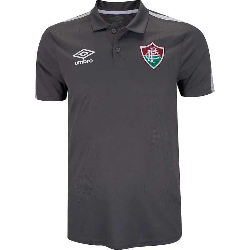 Camisa Polo do Fluminense I 21 Umbro Viagem - Masculina Cinza Escuro GG