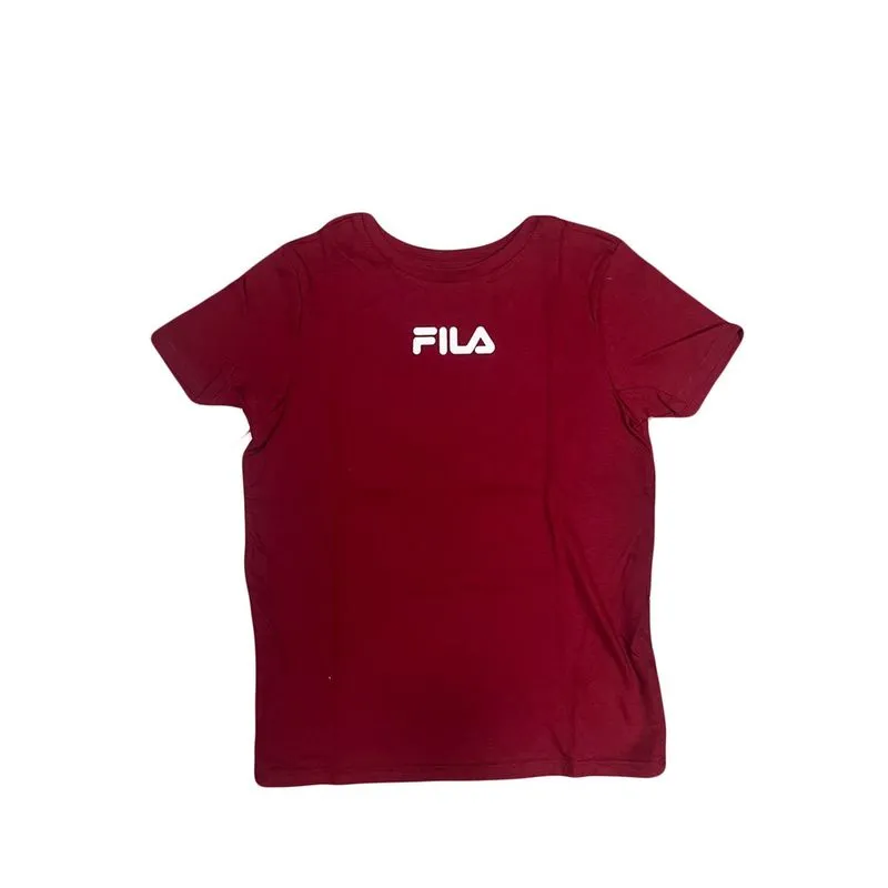 Camiseta Juvenil Fila Cherged Masculina - Bordo