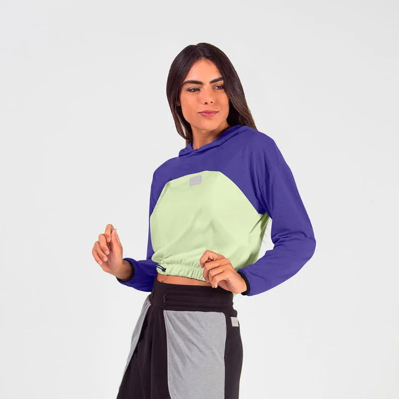 Casaco Com Capuz Sport Blend Feminino Purple Amethyst M