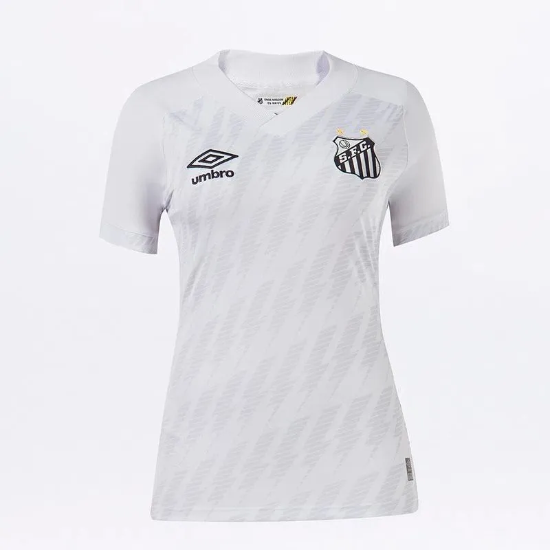 Camisa Santos I 21/22 s/n° Torcedor Umbro Feminina - Branco + Preto