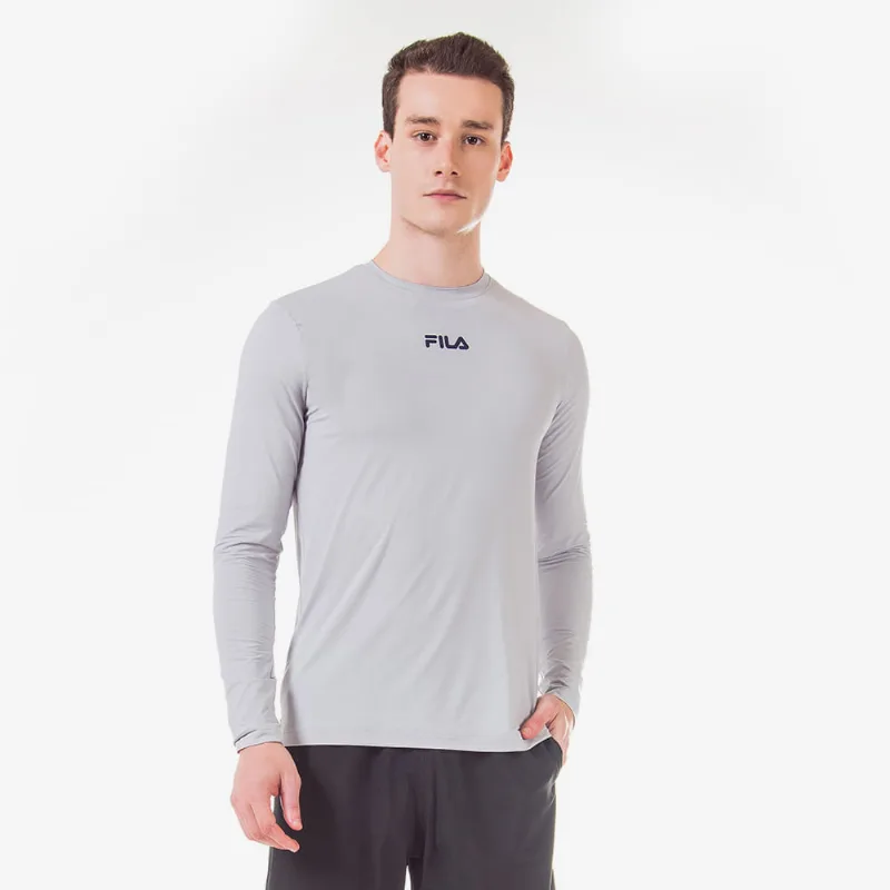 Camiseta Manga Longa Sun Protect Breezy Masculina Cinza 2GG