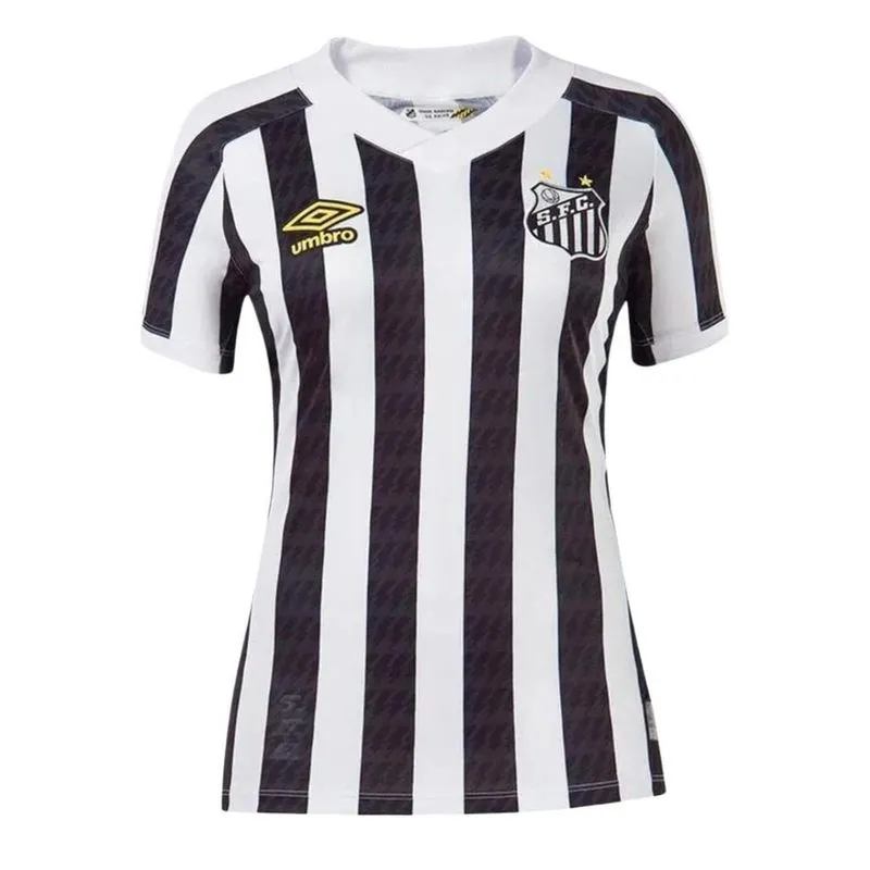 Camisa Feminina Santos ii Listrada Preto Branco Alvinegro 2022