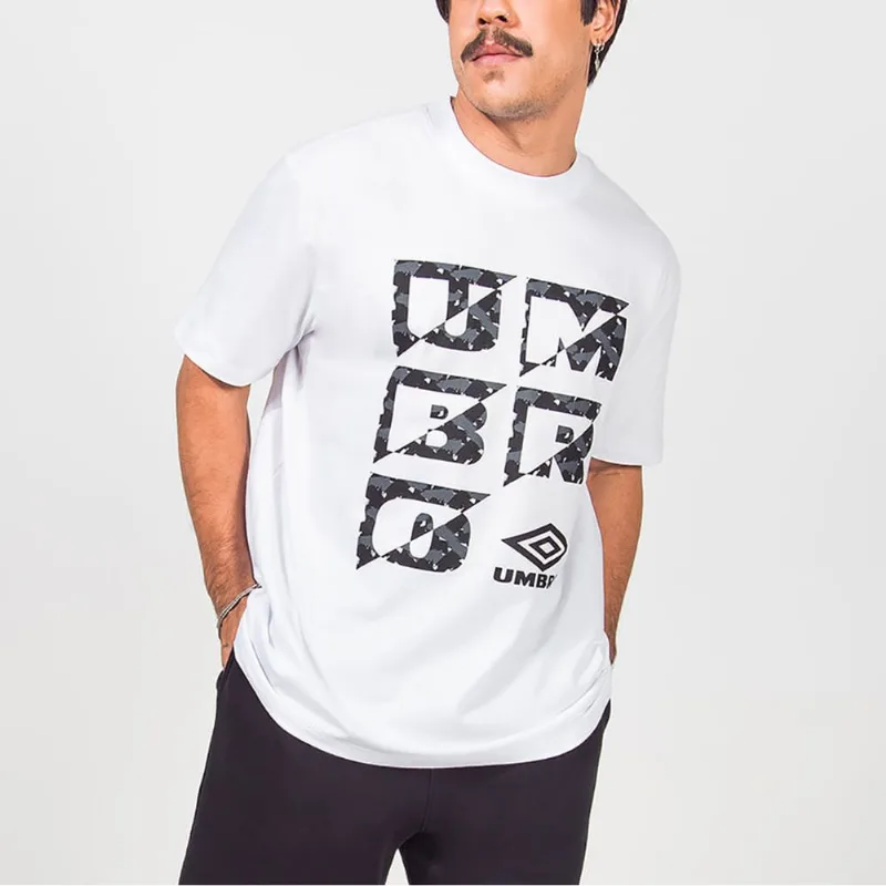 Camiseta Masculina Umbro Umbro Large Duo Camouflage Branco GG