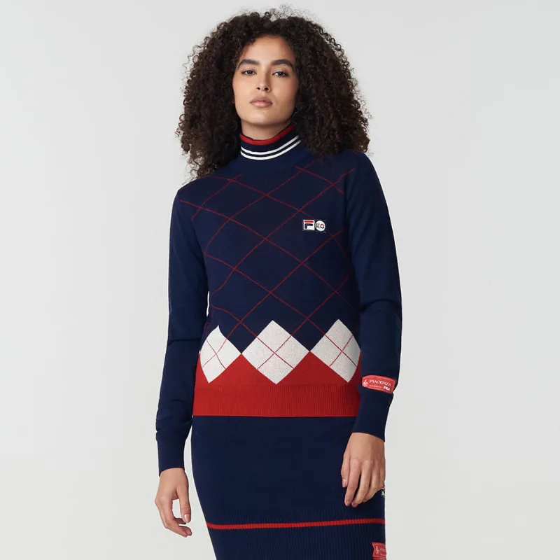 Casaco Gola Alta Argyle Mfw Feminino Peacoat P