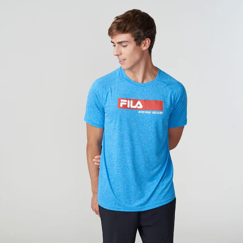 Camiseta Basic Train Melange Masculina Azul Mix GG