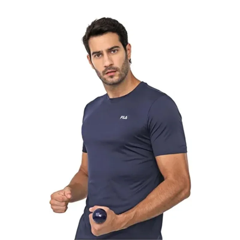Camiseta Fila Basic Sports Marinho Logo Fitness Conforto