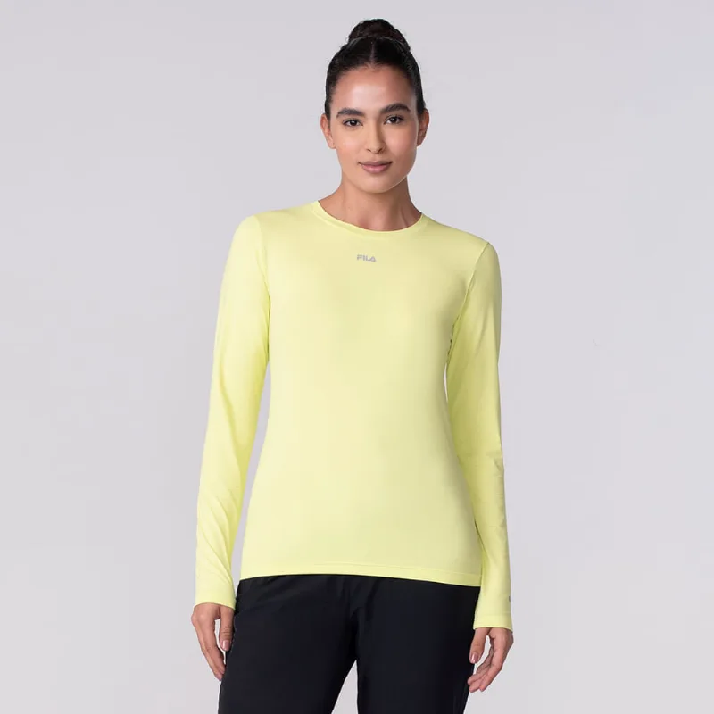 Camiseta Manga Longa Sun Protect Breezy Feminina Yellow Neon Light G