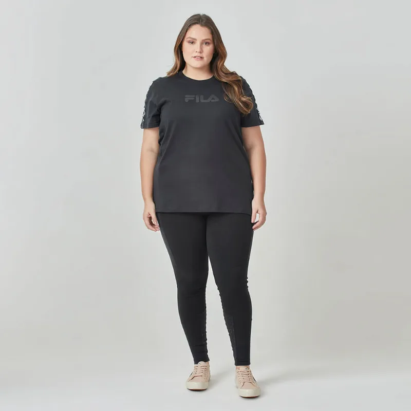 Camiseta Side Tape Plus Feminina Preto XGG