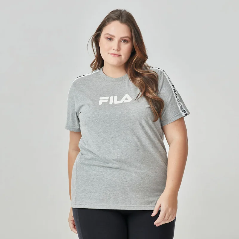 Camiseta Side Tape Plus Feminina Melange 1XGG