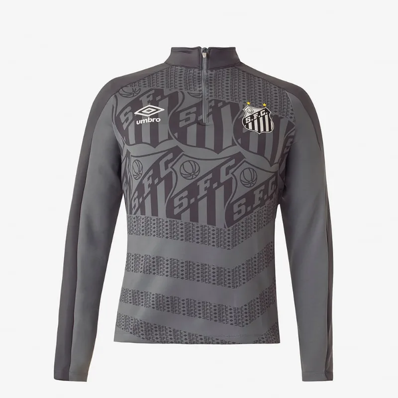 Blusão Masculino Umbro Santos Treino 2022 Cinza M