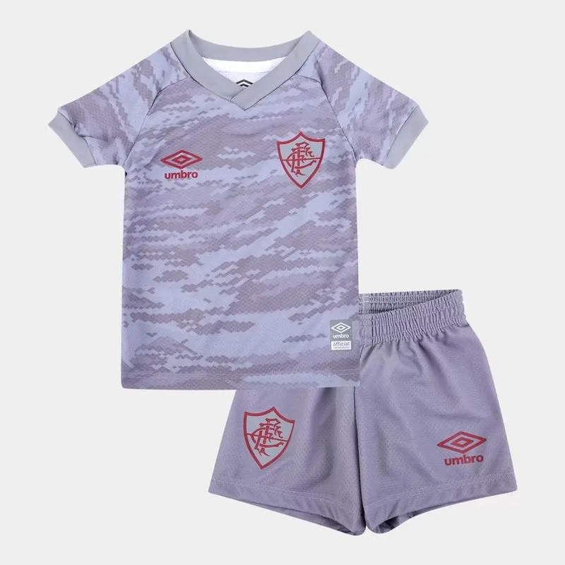 Kit Fluminense Infantil iii 21/22 s/n° Torcedor Umbro - Cinza