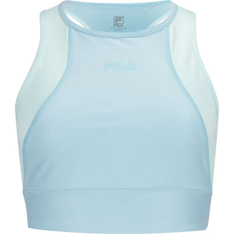 Top Fitness Fila Sem Bojo Baixa Sustentação Studio Summer - Adulto Branco Top Fitness Fila Sem Bojo Baixa Sustentação Studio Summer - Adulto Azul M