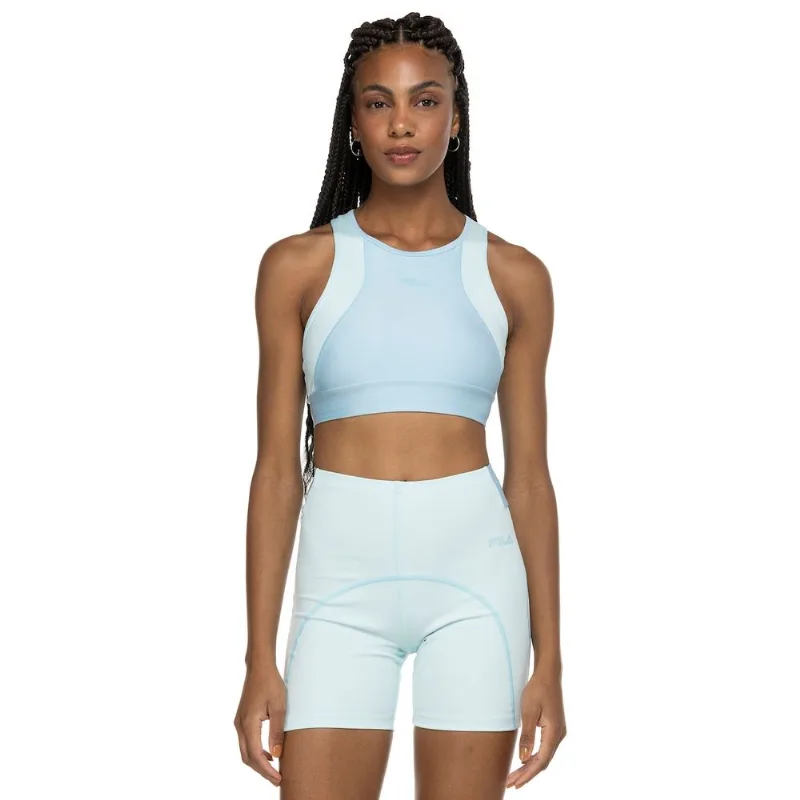 Top Fitness Fila Sem Bojo Baixa Sustentação Studio Summer - Adulto Azul GG