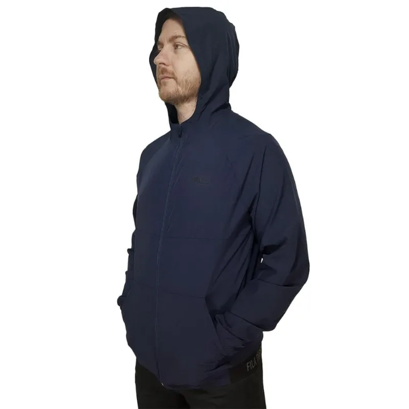 Jaqueta Corta Vento Fila Sport Com Capuz Marinho Masculino G / Marinho