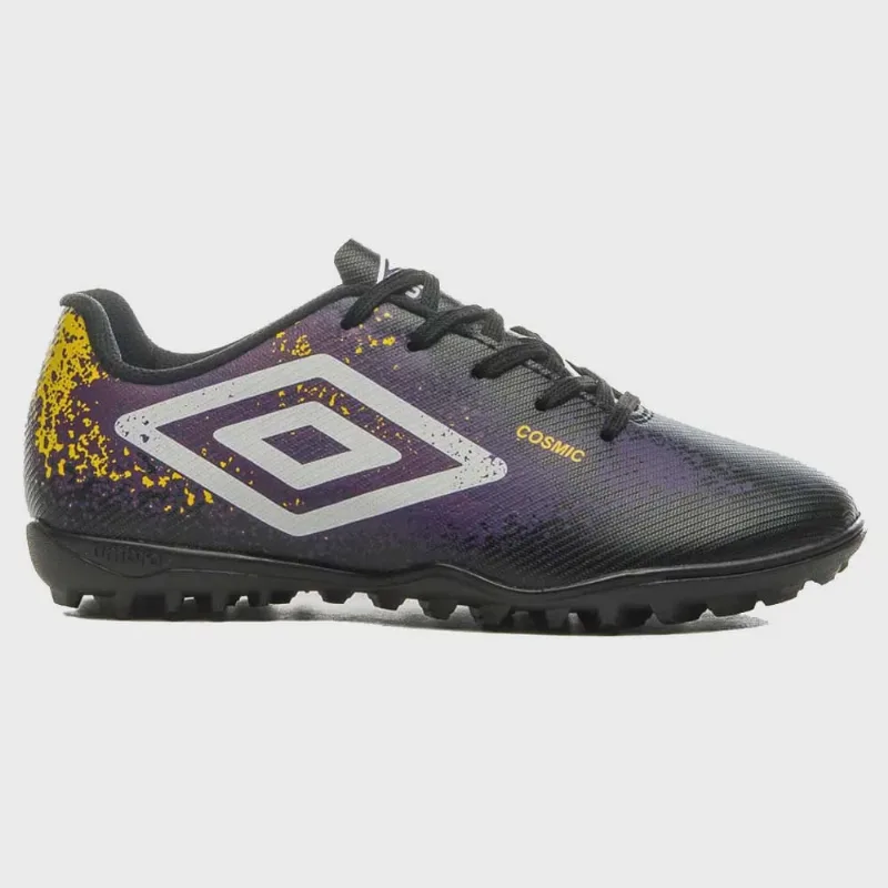 Chuteira Infanto-juvenil Society Cosmic Preto Branco Roxo Umbro U07FB089-120